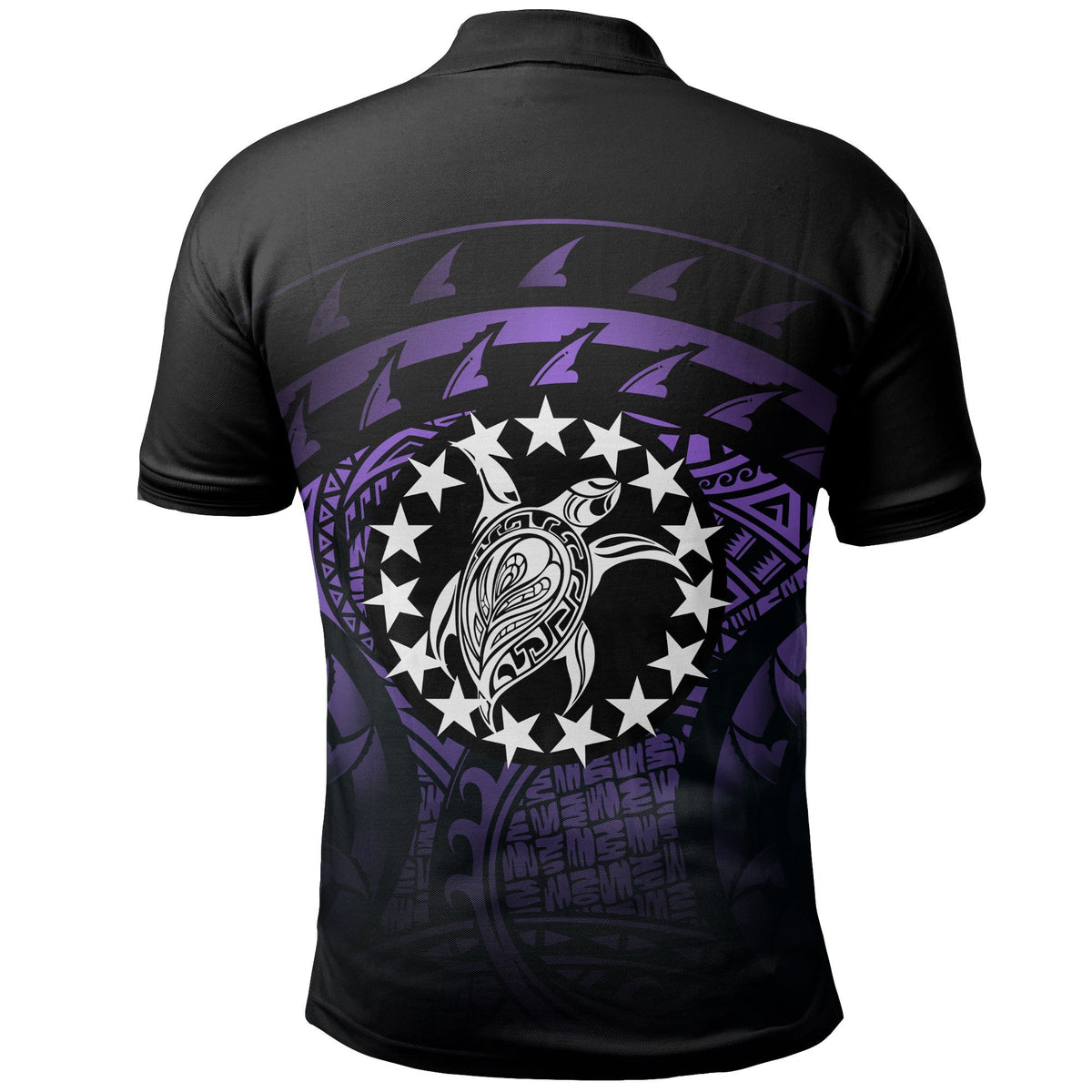 Cook Islands Turtle Polo Shirt (Purple) - Polynesian Pride