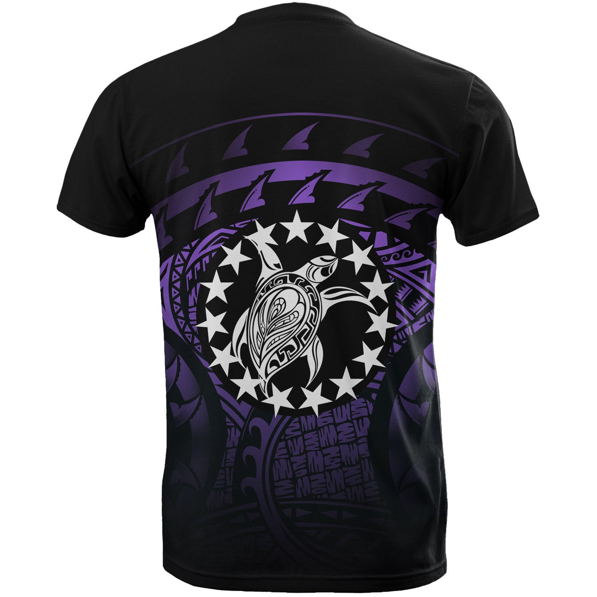 Cook Islands T Shirt National Flag Polynesian Turtle Tattoo (Purple) - Polynesian Pride
