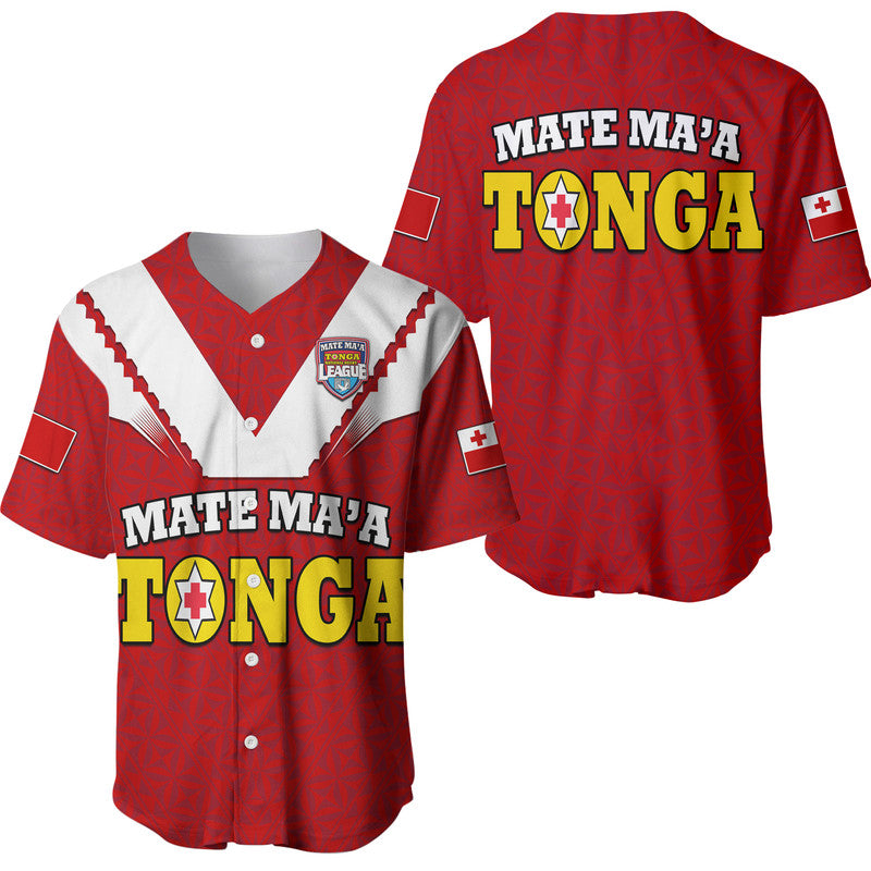 Mate Ma'a Tonga Rugby Baseball Jersey Tongan Kupesi Red Style LT9 Red - Polynesian Pride