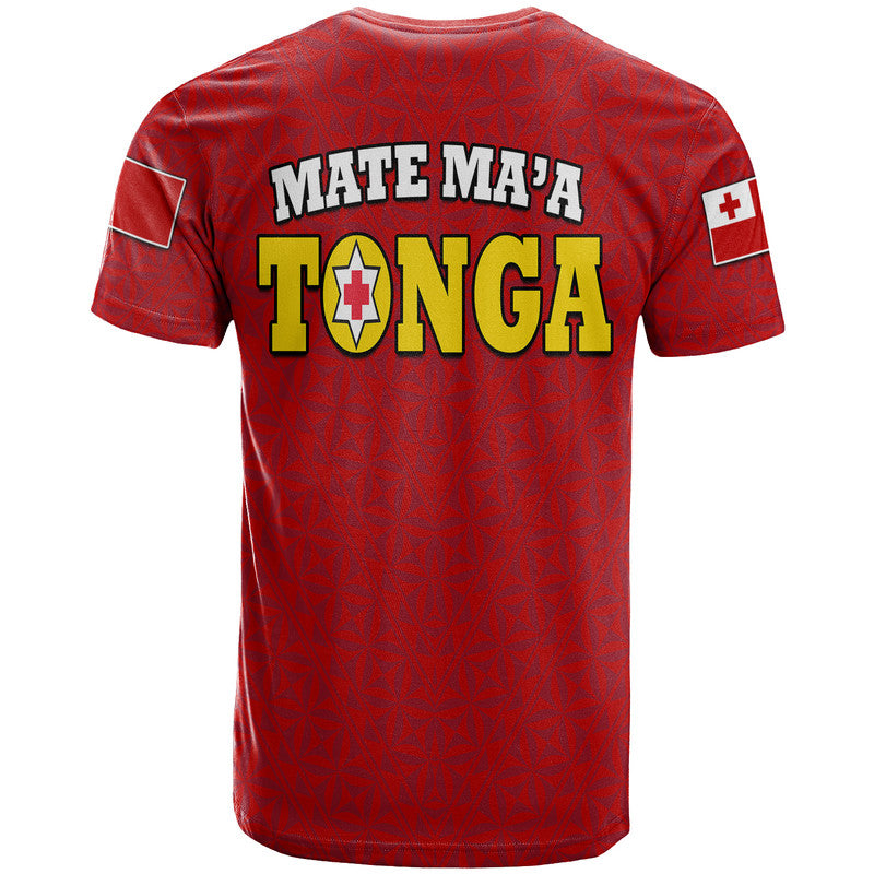 Mate Maa Tonga Rugby T Shirt Tongan Kupesi Red Style LT9 - Polynesian Pride