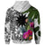 Nauru Hoodie White Turtle Plumeria Banana Leaf - Polynesian Pride