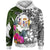 Niue Hoodie White Turtle Plumeria Banana Leaf Unisex White - Polynesian Pride