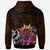 Custom Polynesian Zip up Hoodie Samoa Coat of Arm with Flowers & Polynesian Patterns - Polynesian Pride