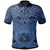 Polynesian Hawaii Polo Hawaii Coat Of Arm and Polynesian Patterns Unisex Blue - Polynesian Pride