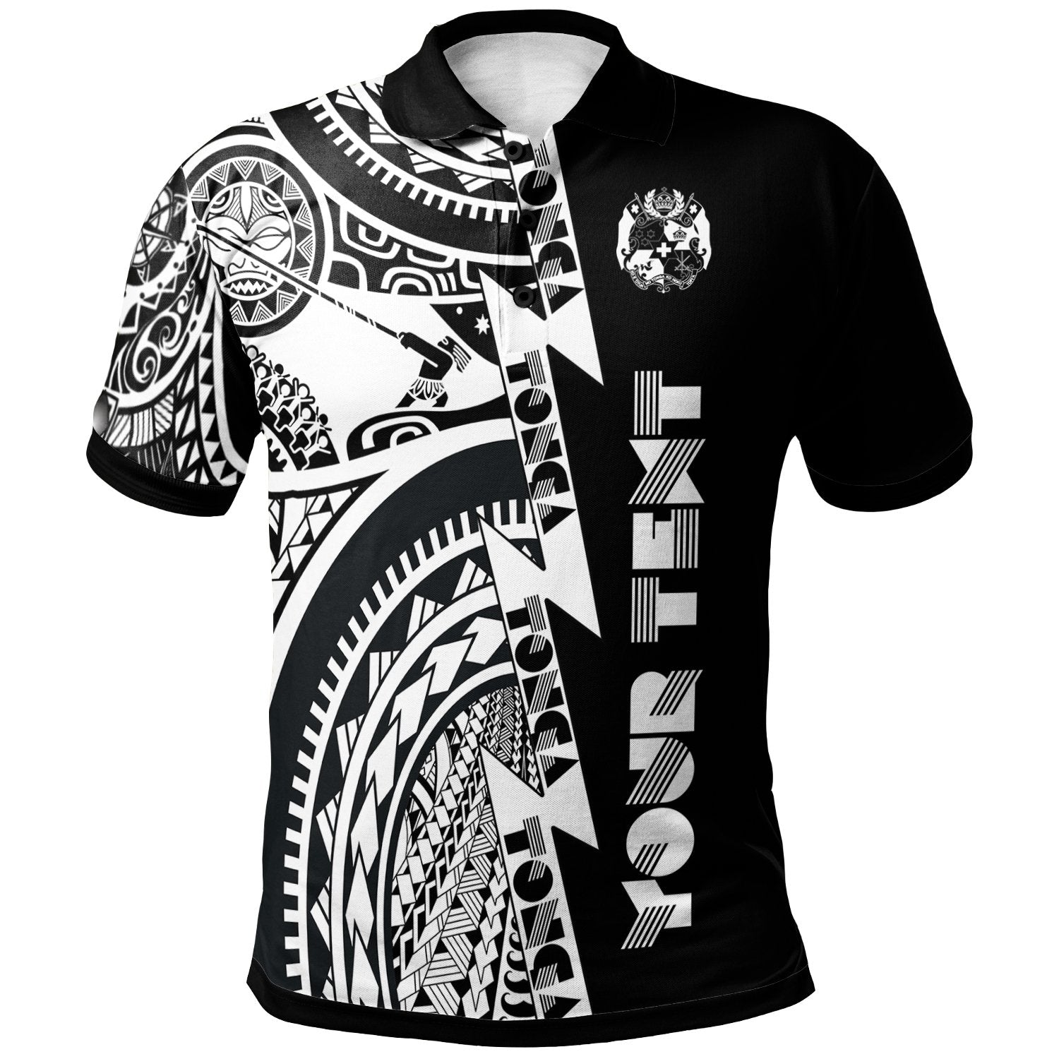 Custom Polynesian Tonga Polo Shirt Maui Moana Tattoo with Seal Tonga Unisex White - Polynesian Pride