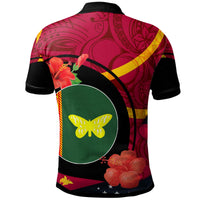Papua New Guinea Polo Shirt Oro Flag of PNG with Hibicus and Polynesian Culture Polo Shirt - Polynesian Pride