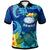 Hawaii Custom Polo Shirt Kealakehe High School with Polynesian Patterns and Hibicus Flower LT10 Blue - Polynesian Pride