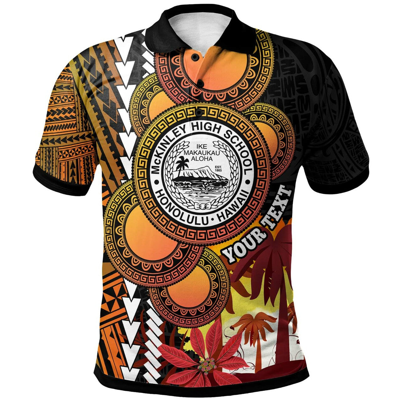 Hawaii Custom Polo Shirt President William McKinley High School Hawaii Tropical Polynesian LT10 Yellow - Polynesian Pride