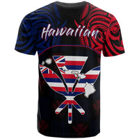 Hawaiian Kanaka T Shirt Flag Nation Black Demodern - Polynesian Pride