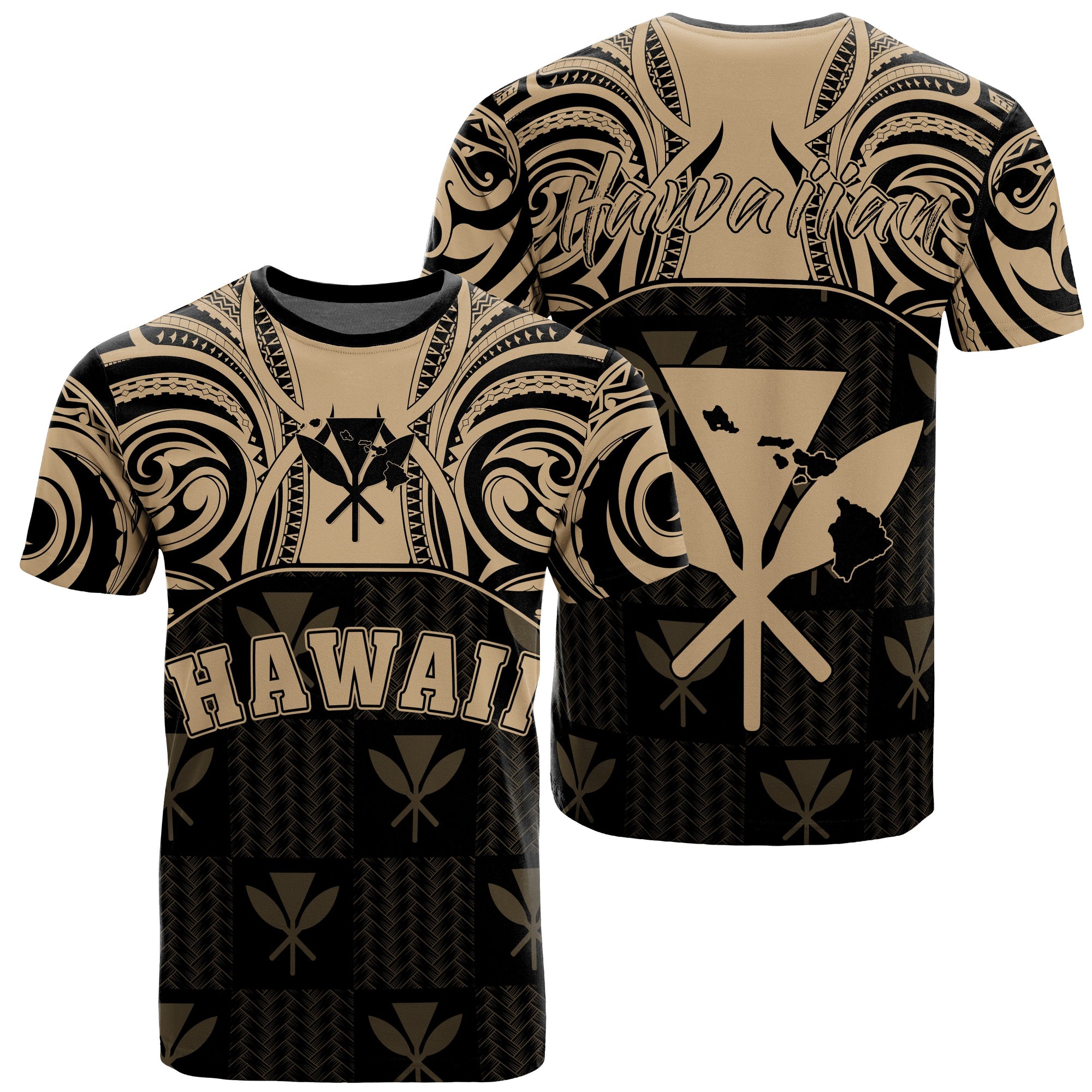 Hawaiian Kanaka T Shirt Demodern Gold Unisex Gold - Polynesian Pride