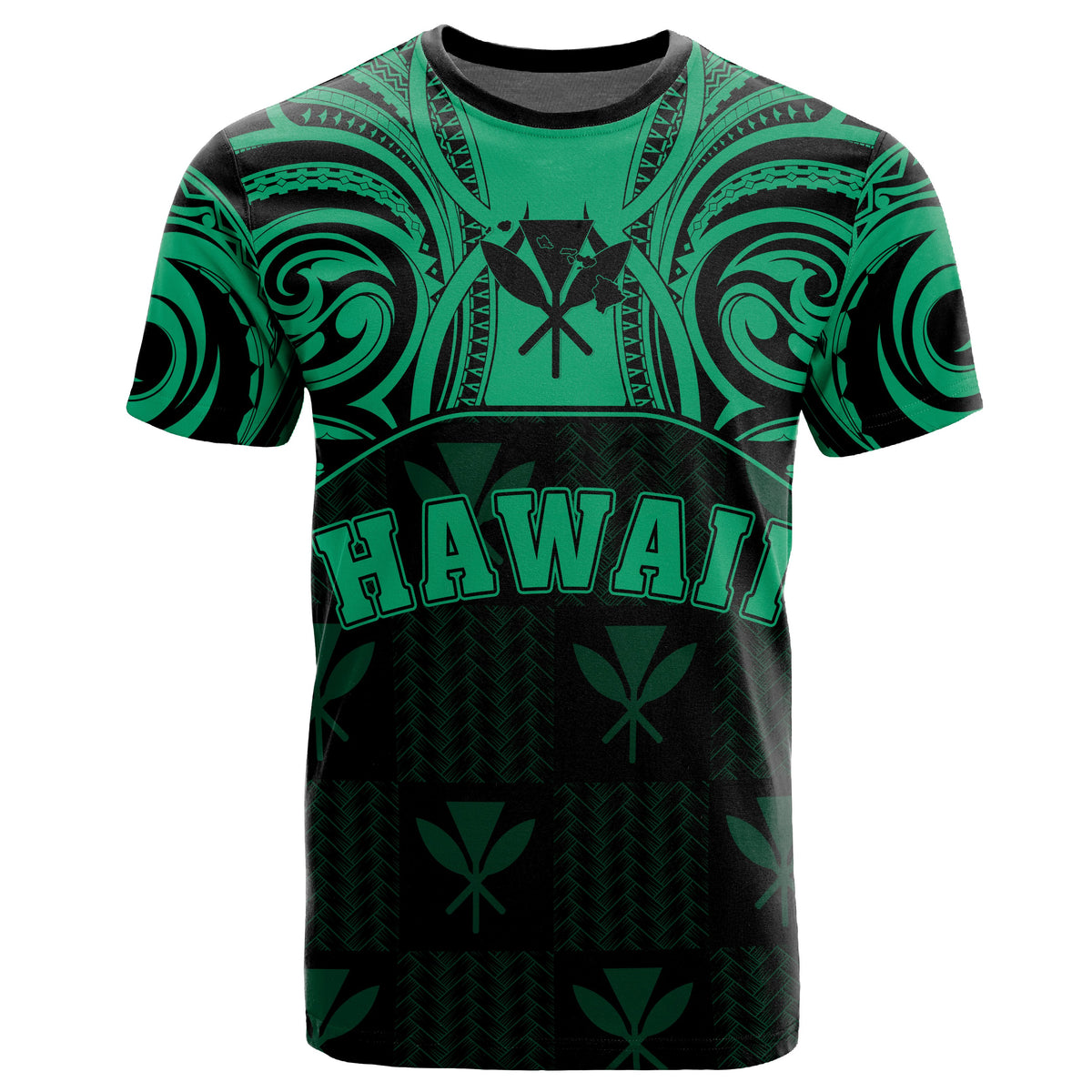 Hawaiian Kanaka T Shirt Demodern Green - Polynesian Pride