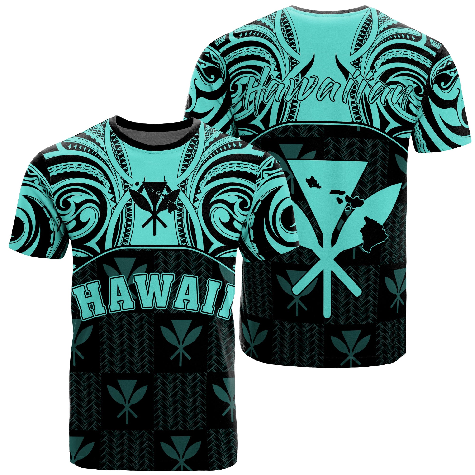 Hawaiian Kanaka T Shirt Demodern Turquoise Unisex Turquoise - Polynesian Pride