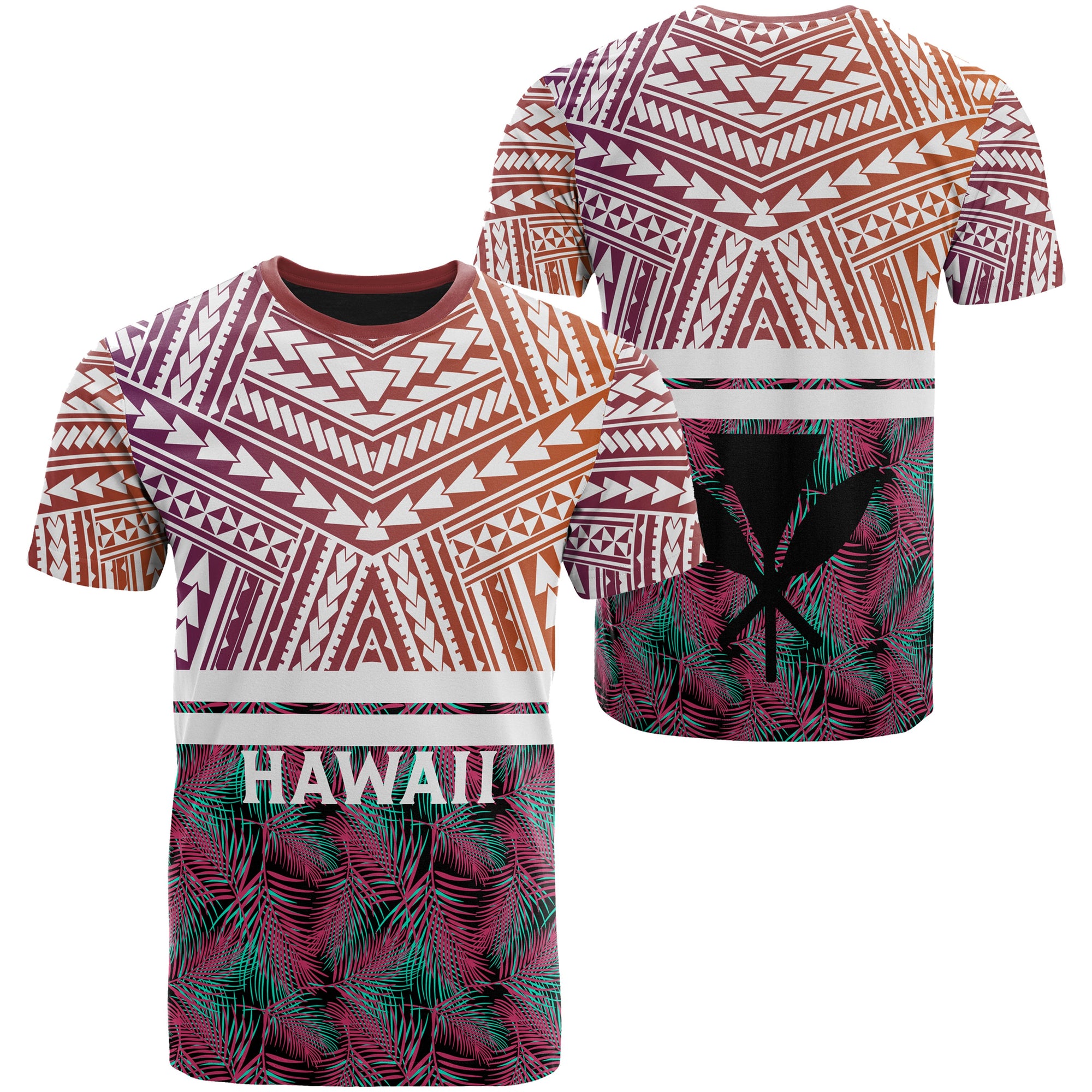 Hawaii Summer Tropical Polynesian Kanaka Mens T Shirt Unisex Red - Polynesian Pride