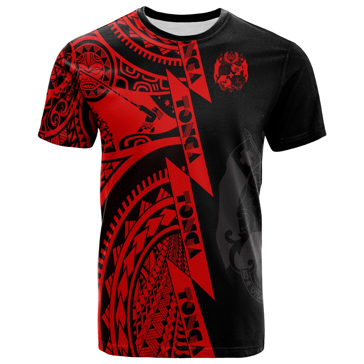 Polynesian Tonga T Shirt Maui Moana Tattoo with Seal Tonga Unisex Red - Polynesian Pride