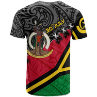 Vanuatu T Shirt Custom Vanuatu Independence Anniversary with Coat of Arms and Polynesian T Shirt LT10 - Polynesian Pride