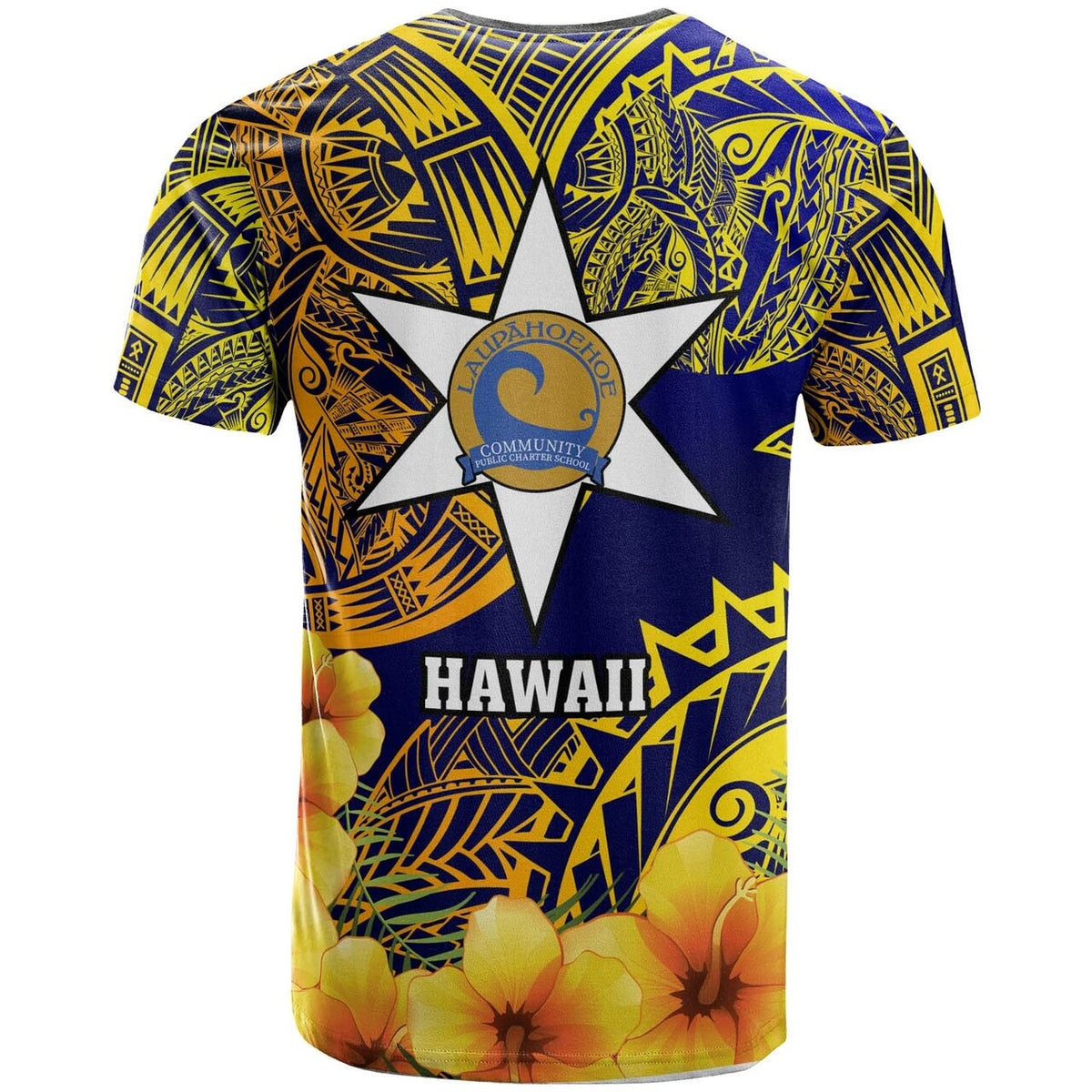Hawaii Custom T Shirt Lauphoehoe Community Public Charter School with Polynesian and HIbicus Flower LT10 - Polynesian Pride