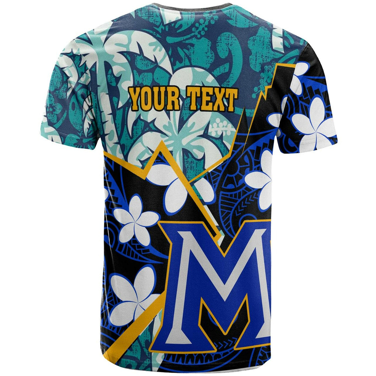 Hawaii Custom T Shirt Maui High School Plumeria with Polynesian Pattern LT10 Blue - Polynesian Pride