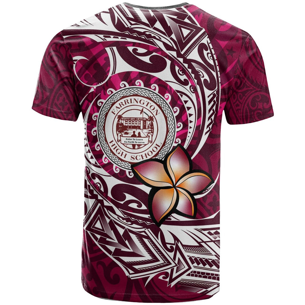 Hawaii Custom T Shirt Farrington High School Maroon Polynesian Patterns LT10 Purple - Polynesian Pride