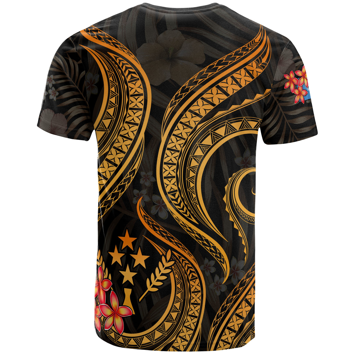 Kosrae Micronesian T Shirt Gold Plumeria - Polynesian Pride