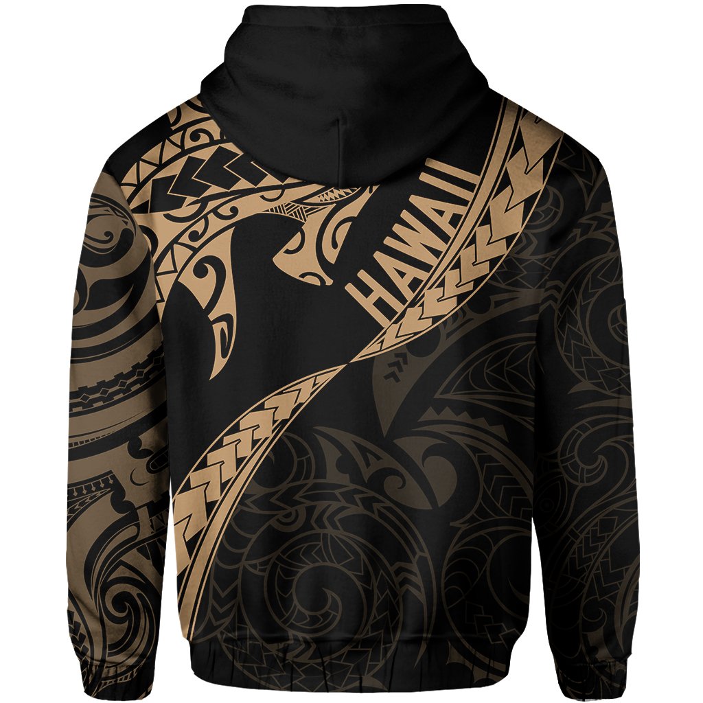 Hawaiian Kanaka Hoodie Mano Kihikihi Gold - Polynesian Pride