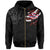 Hawaiian Kanaka Hoodie (Zipper) Heart Tattoo Gray - Polynesian Pride