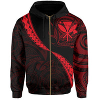 Hawaiian Kanaka Hoodie (Zipper) Mano Kihikihi Red - Polynesian Pride