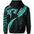 Hawaiian Kanaka Hoodie (Zipper) Mano Kihikihi Turquoise - Polynesian Pride