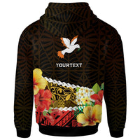Tonga Custom Hoodie Tailulu College Polynesian with Flower and Tonga Pattern LT10 - Polynesian Pride