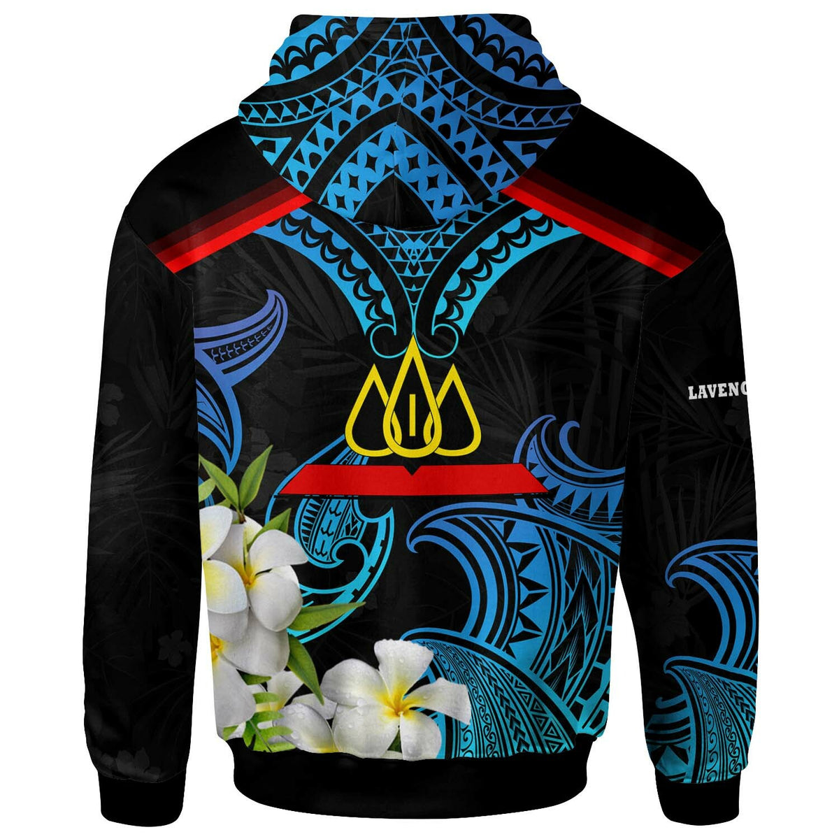 Tonga Polynesian Hoodie Lavengamalie College with Polynesian Patterns and Plumeria Flower Hoodie LT10 - Polynesian Pride