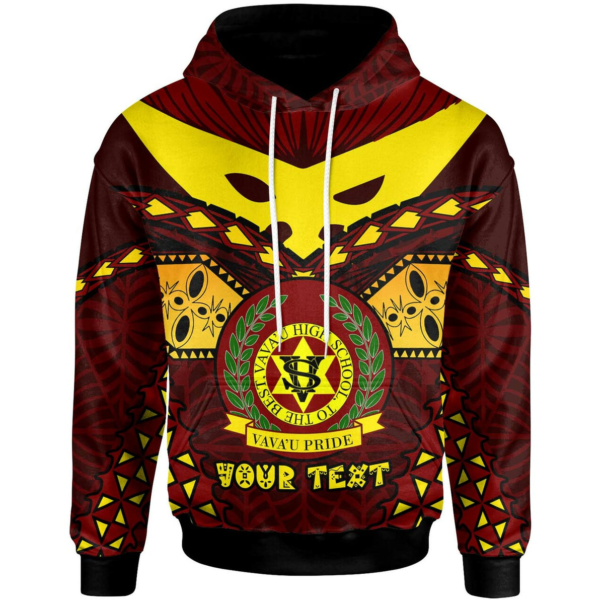 Tonga Custom Hoodie Vavau High Shool Tonga with Polynesian Patterns LT10 - Polynesian Pride