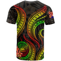 American Samoa Polynesian T Shirt Reggae Plumeria - Polynesian Pride