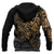 Guam Polynesian Hoodie Gold Turtle Flowing - Polynesian Pride