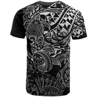 Tonga Polynesian T Shirt Tonga Coat of Arms White Turtle Flowing - Polynesian Pride