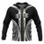 American Samoa Polynesian Zip up Hoodie Black Armor Tattoo Unisex Black - Polynesian Pride