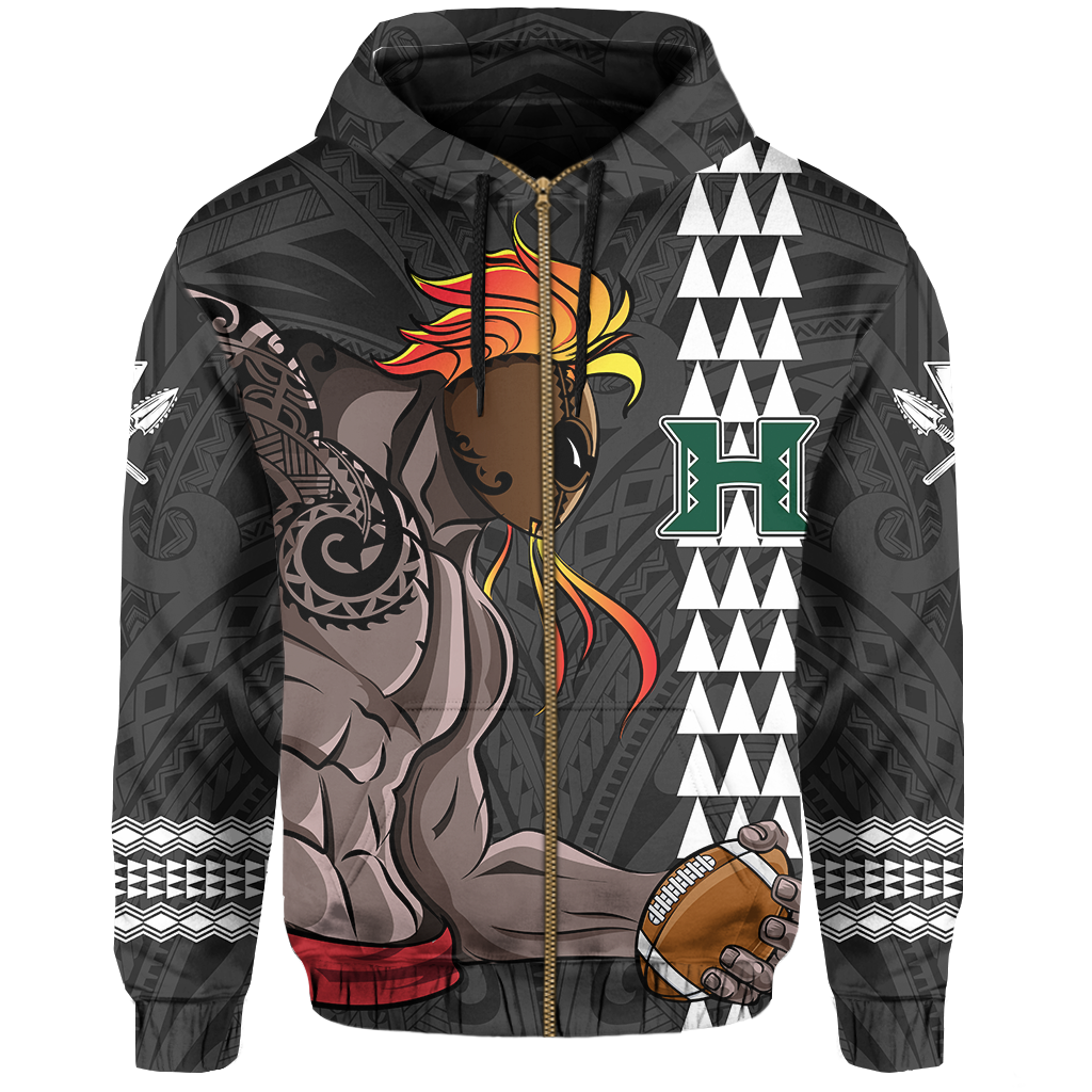 Polynesian Warrior Helmet Football Kanaka Kakau Hawaii Hoodie Gray - Polynesian Pride