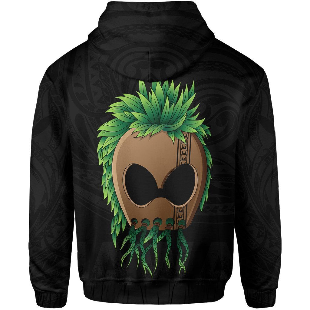 Polynesian Hula Man Helmet Hawaii Zip Hoodie Gray - Polynesian Pride