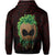 Polynesian Hula Man Helmet Hawaii Zip Hoodie Red - Polynesian Pride