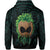 Polynesian Hula Man Helmet Hawaii Zip Hoodie Turquoise - Polynesian Pride