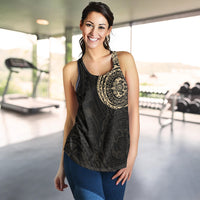 Polynesian Women Racerback Tank - Polynesian Tattoo Style Version 2 Gold - Polynesian Pride