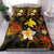 Papua New Guinea Polynesian Bedding Set - Lauhala Turtle Plumeria Tropical Black - Polynesian Pride