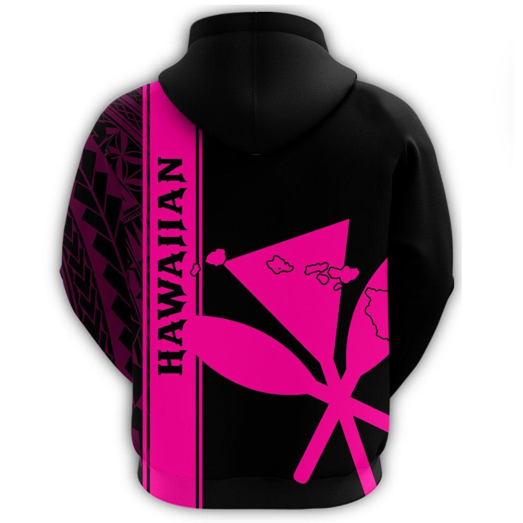 Kanaka Map King Pink Zipper Hoodie Edgar Style - Polynesian Pride