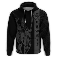 Kanaka Map King Gray Hoodie Edgar Style - Polynesian Pride
