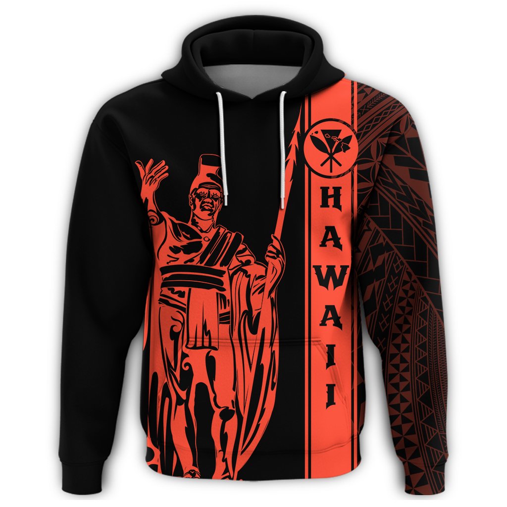 Kanaka Map King Orange Hoodie Edgar Style - Polynesian Pride