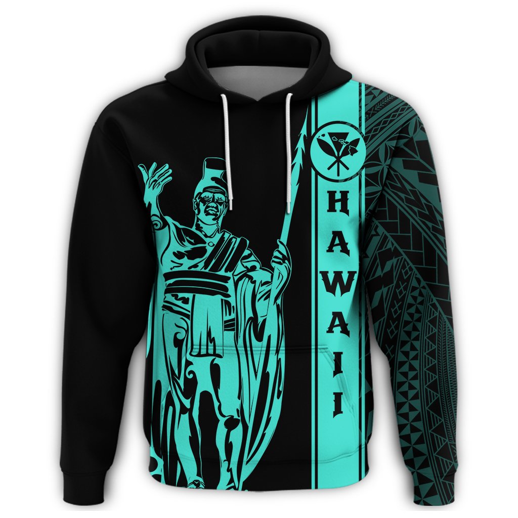 Kanaka Map King Turquoise Hoodie Edgar Style - Polynesian Pride