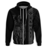 Kanaka Map King Gray Zipper Hoodie Edgar Style - Polynesian Pride