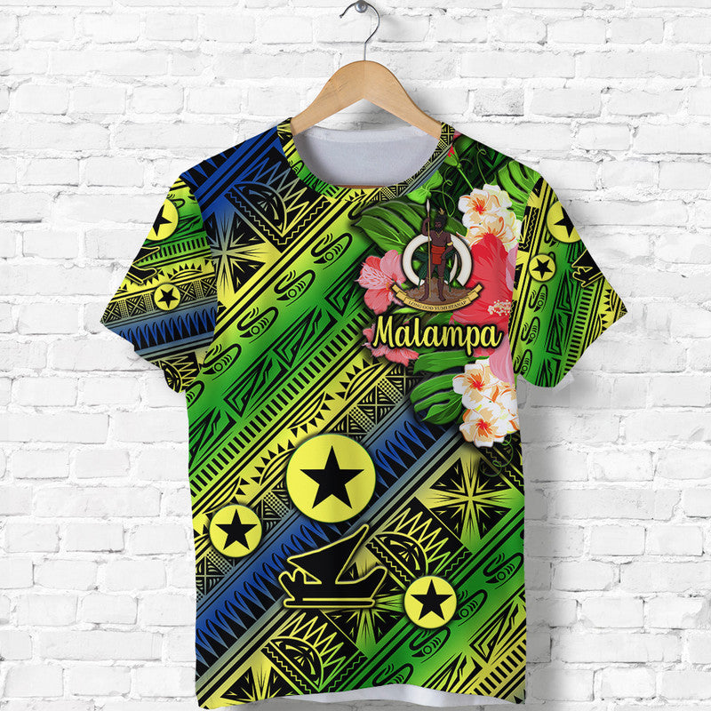 Custom Vanuatu Malampa T Shirt Independence Be Proud LT8 Blue - Polynesian Pride