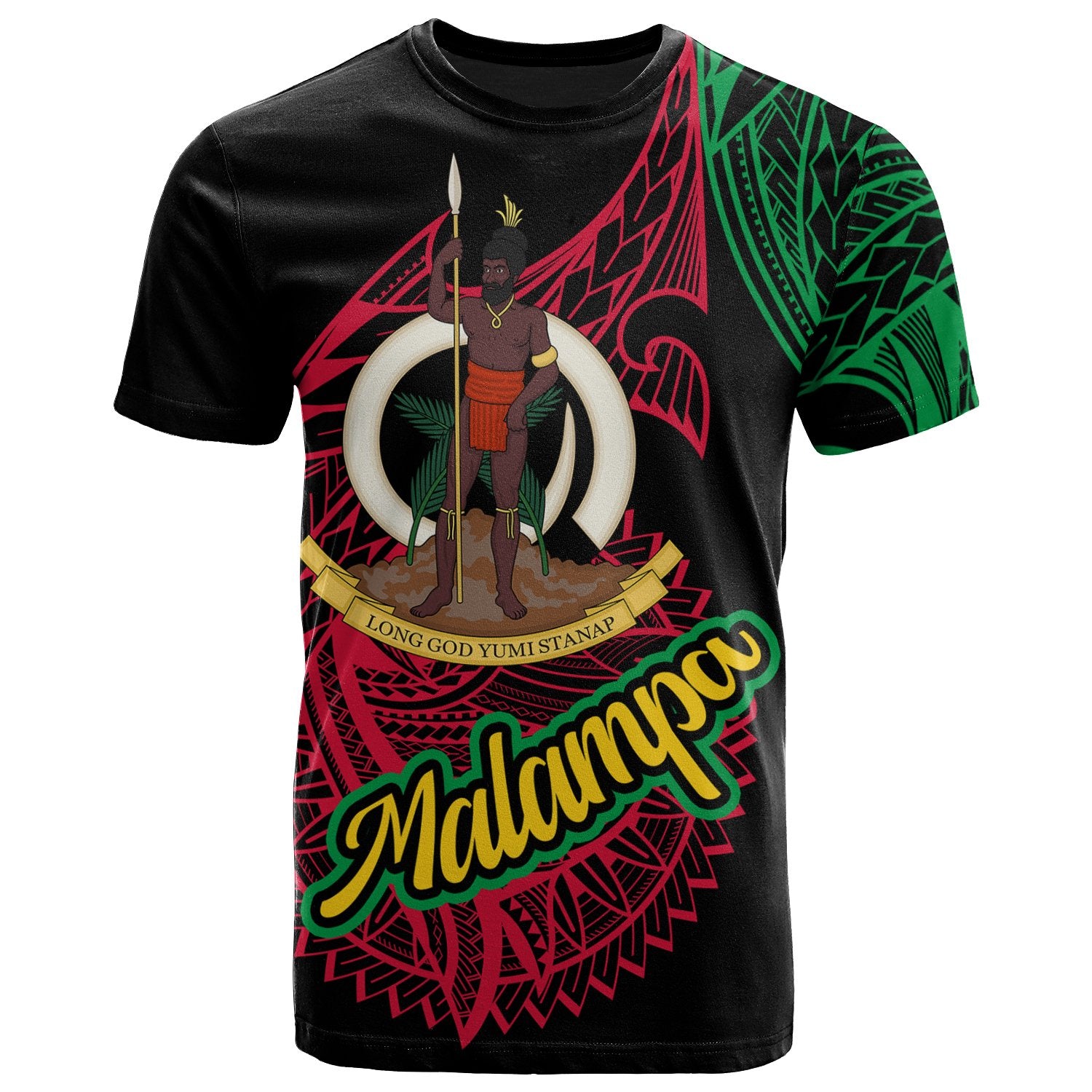 Vanuatu T Shirt Malampa Seal of Vanuatu Special Style Unisex Black - Polynesian Pride