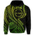 Custom Mangaia Cook Islands Hoodie Green Polynesian Wave Style LT9 Zip Hoodie Green - Polynesian Pride