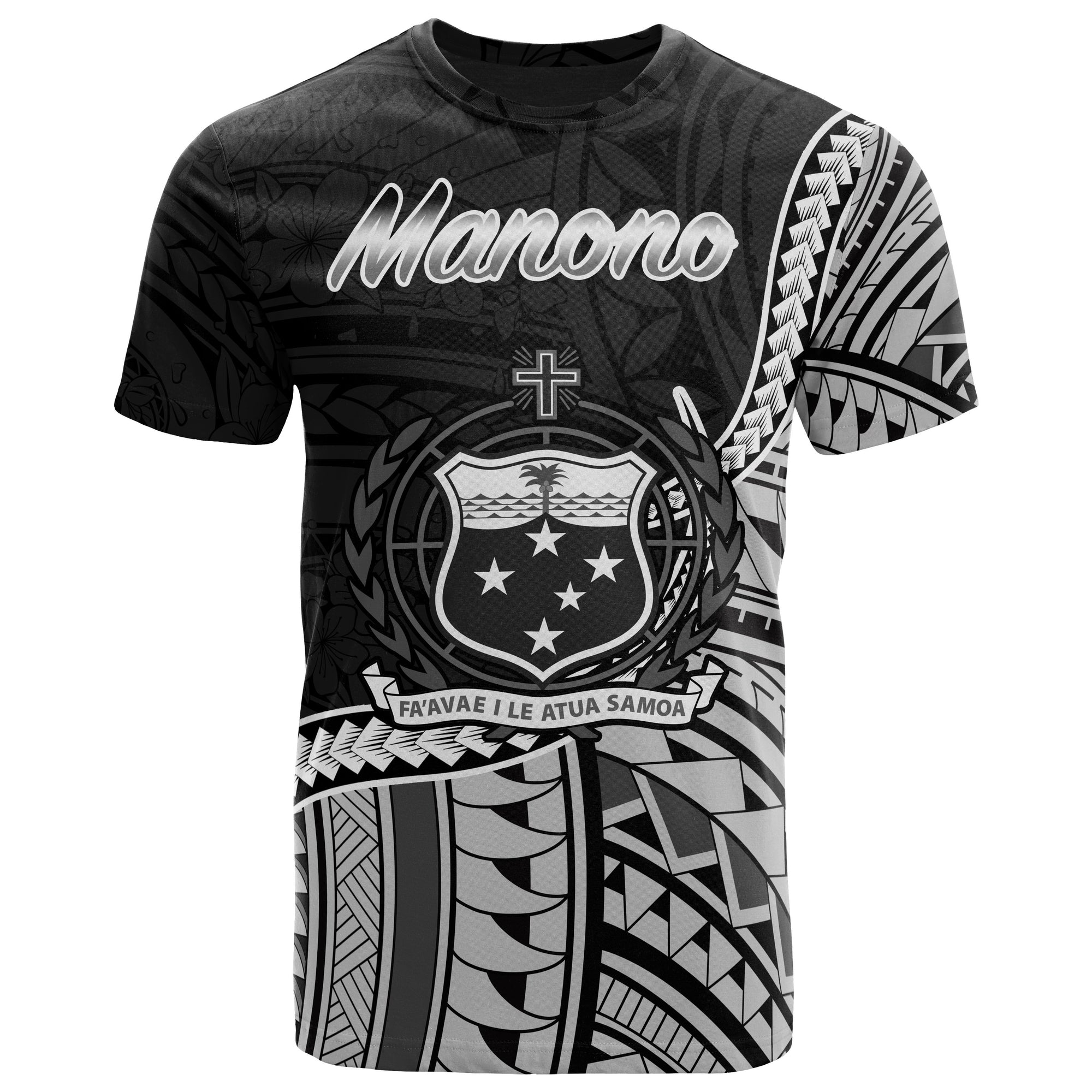 Samoa T Shirt Manono Polynesian Patterns Unisex Black - Polynesian Pride