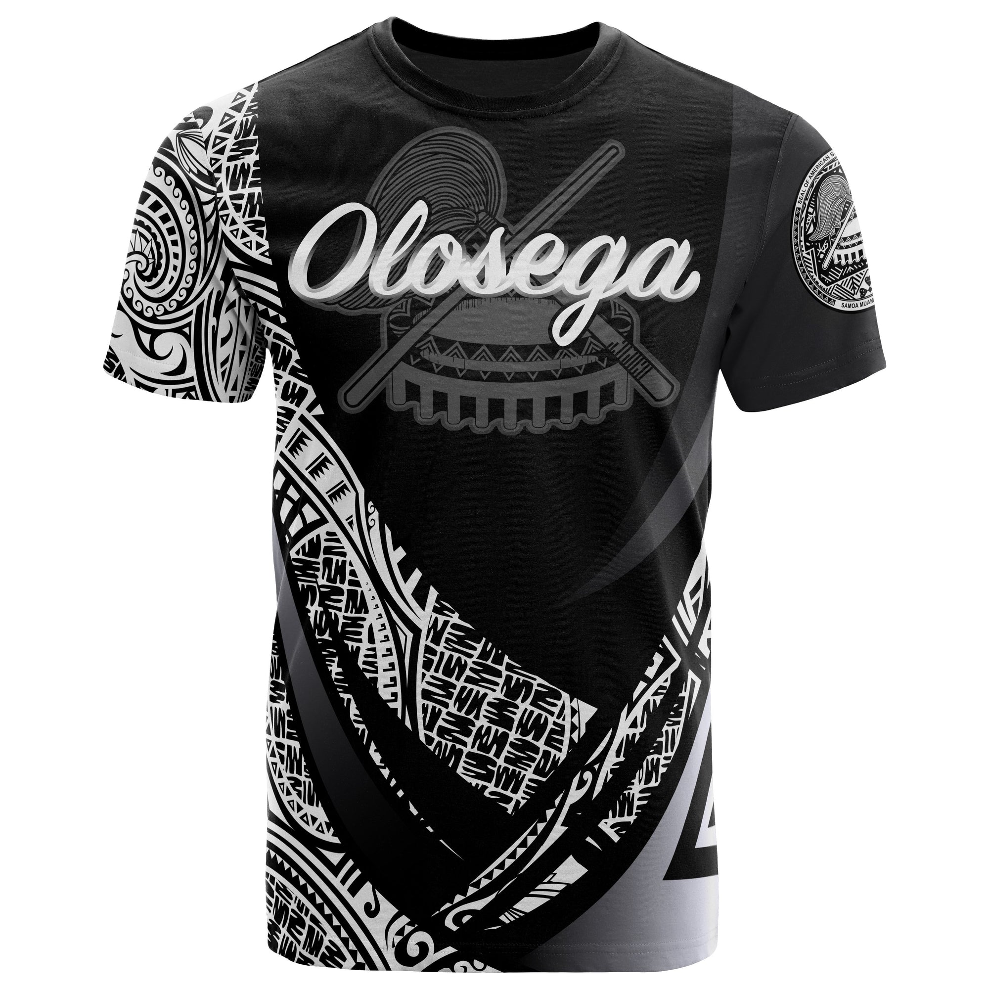 American Samoa T Shirt Manua Olosega Polynesian Patterns Sport Style Unisex Black - Polynesian Pride